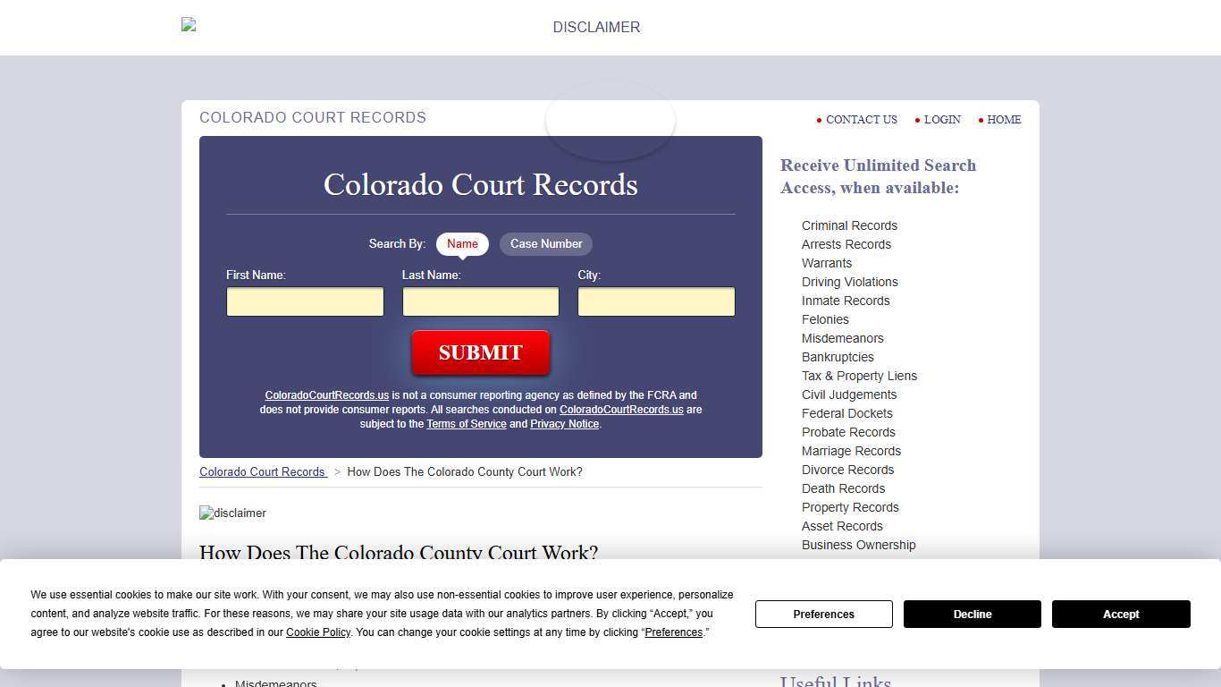 How Does The Colorado County Court Work? ColoradoCourtRecords.us